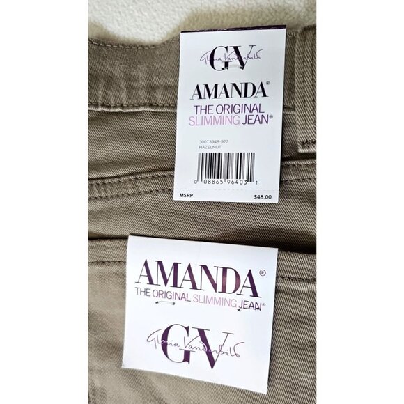 Gloria Vanderbilt Jeans Size 14 Womens Tan Khaki Pants Mid Rise Tapered NWT - Picture 7 of 7